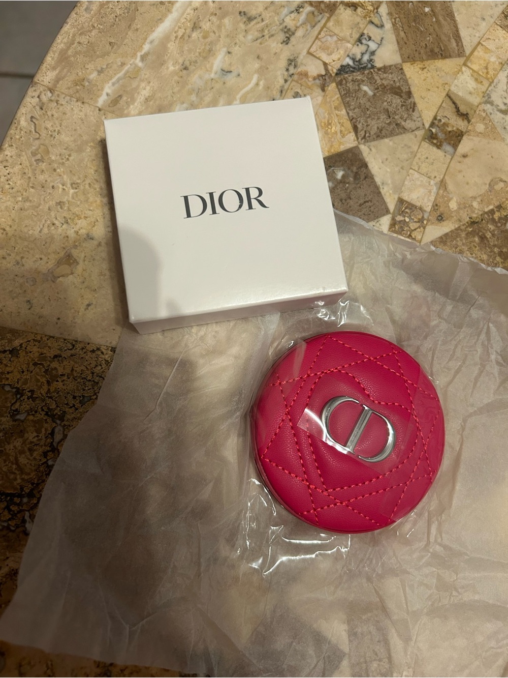 Dior Hot Pink Quilted Compact Highlighter Case